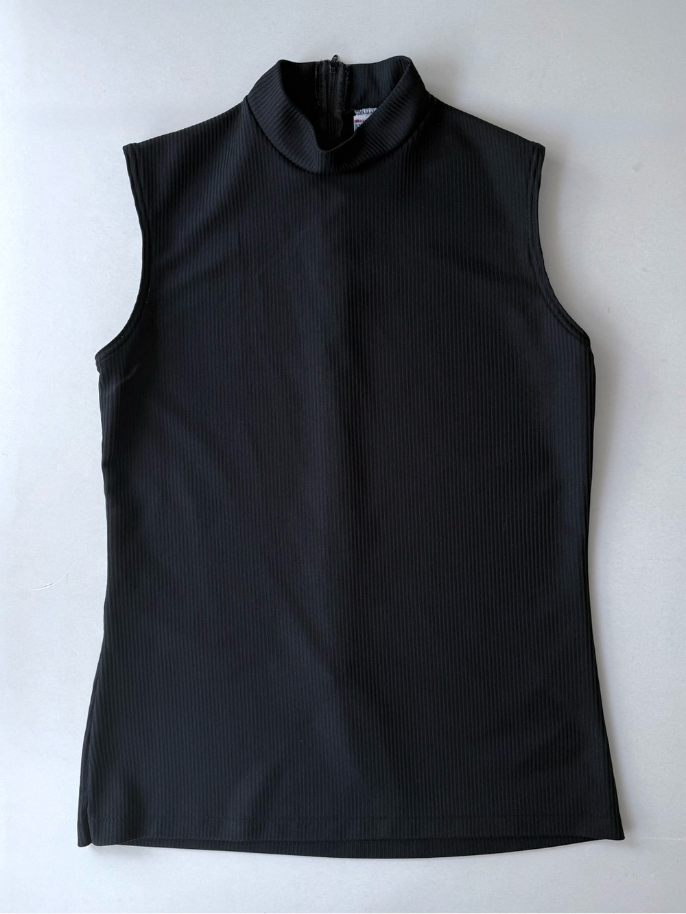 Vintage 1970s Hilton Head Islanders Black Ribbed Sleeveless Mock Neck Top